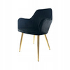 Krzesło czarne welurowe tapicerowane Złote nogi wygodne do kuchni salonu