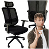 Krzesło Biurowe Fotel Biurowy Materiałowy Obrotowe Regulowany Ergonomiczny