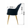 Krzesło czarne welurowe tapicerowane Złote nogi wygodne do kuchni salonu