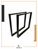 Nogi metalowe Do stołu Loft Industrial czarne 70x72 cm Profil 6x2cm 1 szt