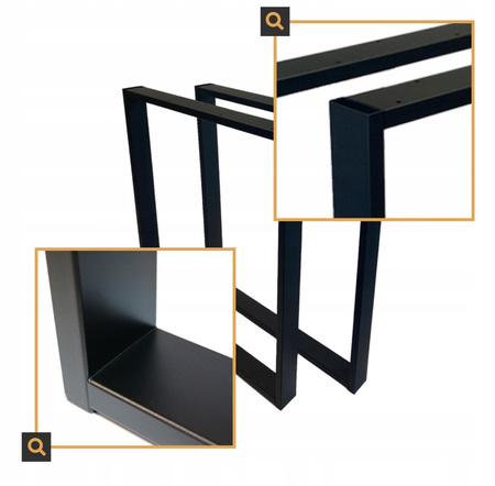 Nogi metalowe do stołu 60x72 cm 2szt 6x2cm