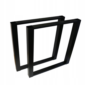Nogi metalowe O Do stołu Loft Industrial czarne 68x72 cm Profil 6x6cm 2 szt