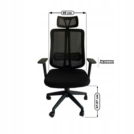Krzesło Biurowe Fotel Biurowy Materiałowy Obrotowe Regulowany Ergonomiczny