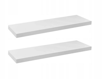 PÓŁKA ŚCIENNA WISZĄCA 65 CM BIAŁA KOMPLET 2 SZTUKI