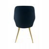 Krzesło czarne welurowe tapicerowane Złote nogi wygodne do kuchni salonu