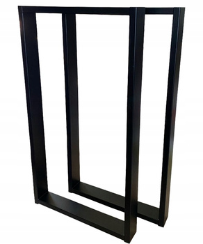 Nogi metalowe Do stołu Loft Industrial czarne 30x72 cm Profil 4x2 cm 2 szt