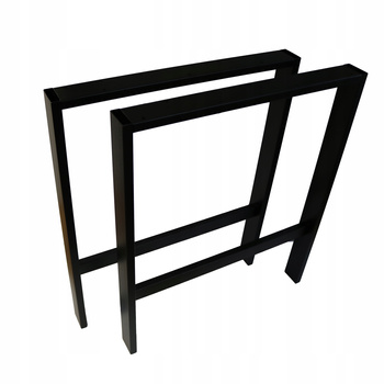Nogi metalowe A Do stołu Loft Industrial czarne 60x72 cm Profil 6x2cm 2 szt