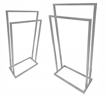 Stojak na ręczniki metalowy 2-ramienny srebrny