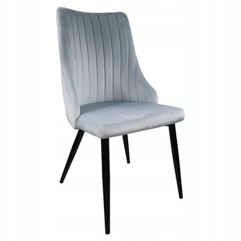 Krzesło tapicerowane Jummi Szare Fotel Welurowe do kuchni jadalni salonu