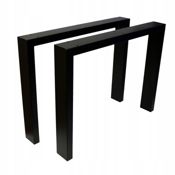 Nogi metalowe U Do stołu Loft Industrial czarne 50x47 cm Profil 6x4cm 2 szt