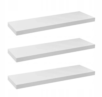 PÓŁKA ŚCIENNA WISZĄCA 50 CM BIAŁA KOMPLET 3 SZTUKI