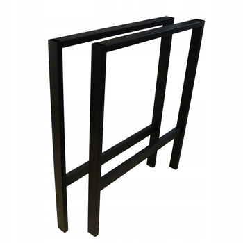 Nogi metalowe Do stołu Loft Industrial czarne A 60x72 cm Profil 4x2cm 2 szt