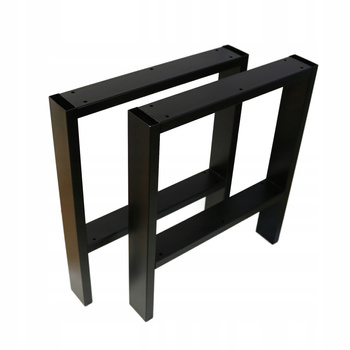 Nogi metalowe Do stołu Loft Industrial czarne 40x47 A cm Profil 6x2 cm 2szt