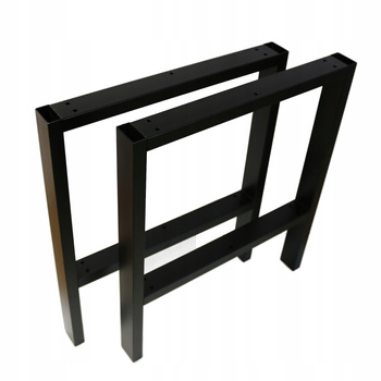 Nogi metalowe Do stołu Loft Industrial czarne 40x47 A cm Profil 4x2 cm 2szt