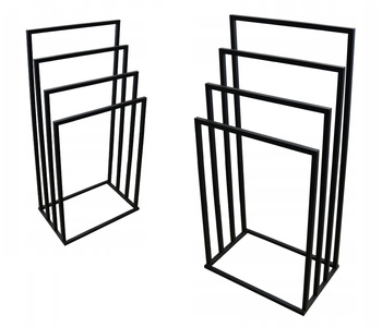 Stojak na ręczniki metalowy 4-ramienny czarny