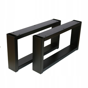 Nogi metalowe Do stołu Loft Industrial czarne 40x10 cm Profil 6x2 cm 2 szt