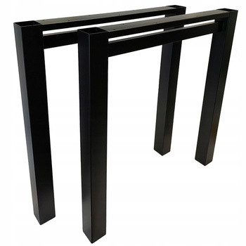 Nogi metalowe U Do stołu Loft Industrial czarne 80x72 cm Profil 6x6cm 2 szt
