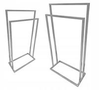 Stojak na ręczniki metalowy 2-ramienny srebrny