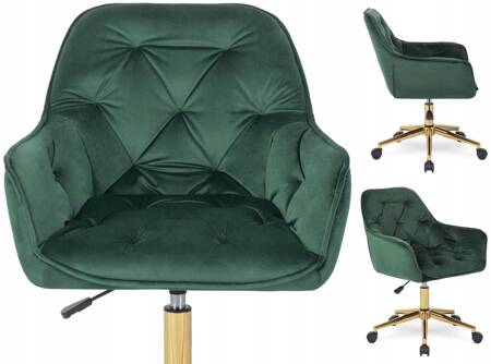 Fotel Obrotowy Biurowy Krzesło Do Biurka Młodzieżowy Glamour VIKI Zielony