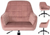 Fotel MILENA Różowy Welur Biurowy Obrotowy Krzesło